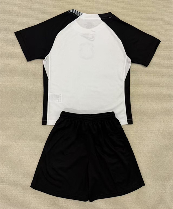 2025-2026 Corinthians Second Home White&Black Kids/Youth Soccer Unifrom-AY
