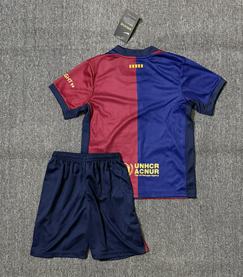 2025-2026 Joint Advertising Barcelona Home Blue&Red Kids/Youth Soccer Uniform-4247