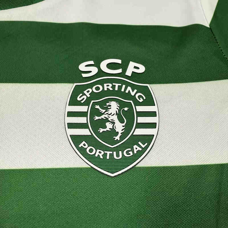 2025-2026 Sporting Lisbon Clube de Portugal Home White&Green Kid/Youth Soccer Uniform-3162