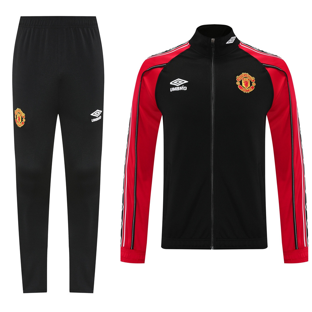 2025-2026 Retro Version Manchester United Black Thailand Soccer Jacket Uniform-LH
