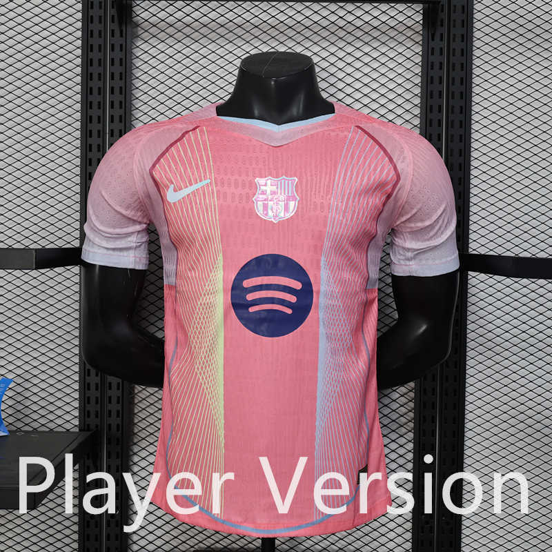 Player Version 2025-2026 Barcelona Pink Thailand Soccer Jersey AAA-888