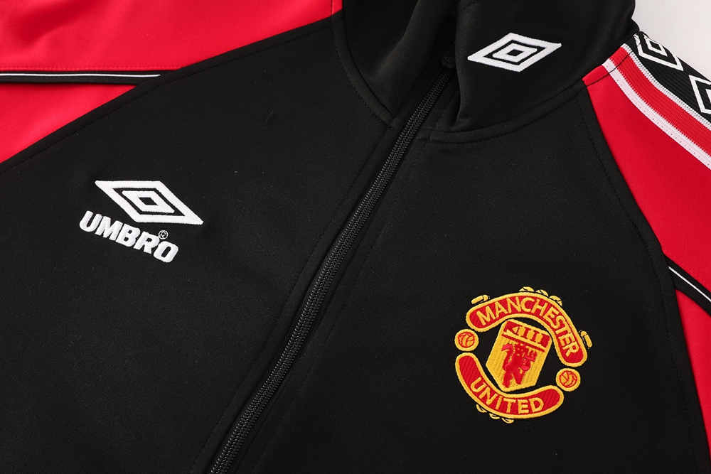 2025-2026 Retro Version Manchester United Black Thailand Soccer Jacket Uniform-LH