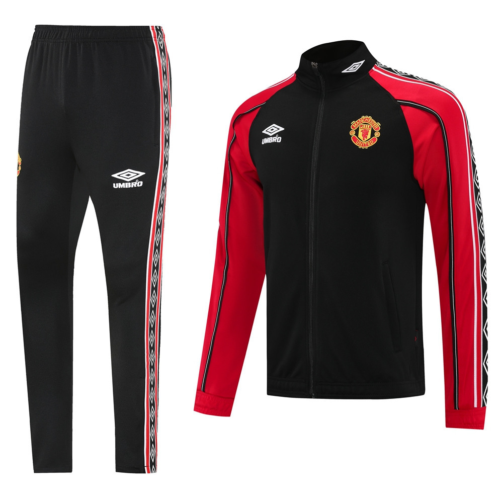 2025-2026 Retro Version Manchester United Black Thailand Soccer Jacket Uniform-LH