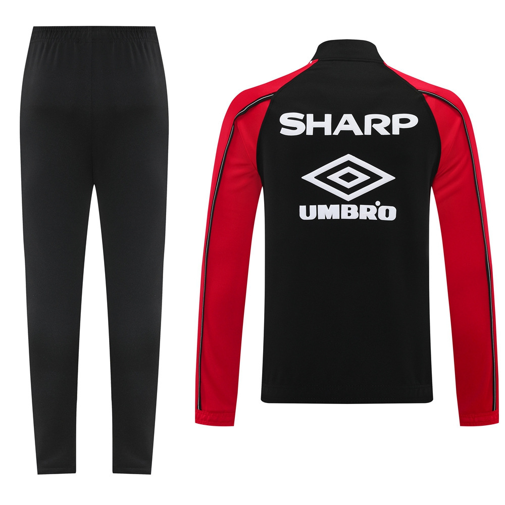 2025-2026 Retro Version Manchester United Black Thailand Soccer Jacket Uniform-LH