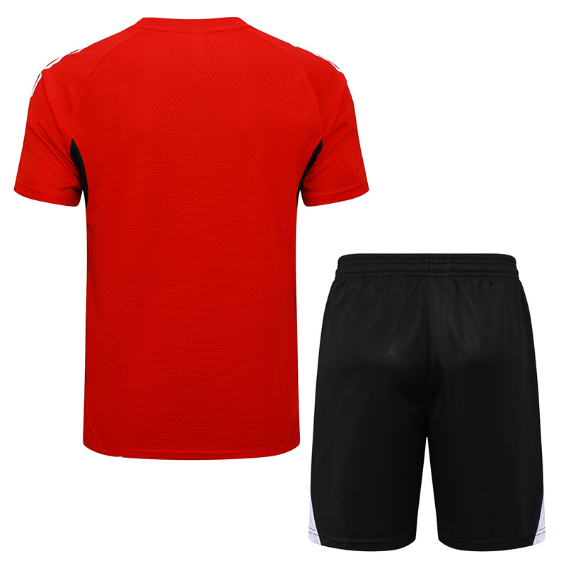 (With Chest Ad) 2025-2026 Liverpool Red Thailand Short-sleeved Soccer Tracksuit-815