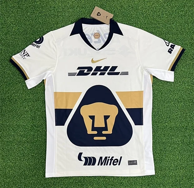 (S-4XL) 2025-26 Pumas UNAM Home White Thailand Soccer Jersey AAA-403