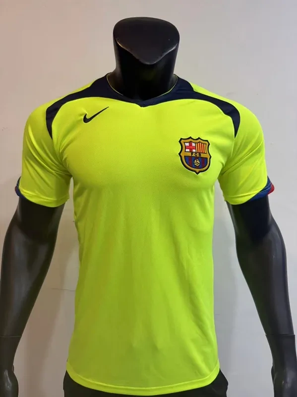 Retro Version 2005-2006 Barcelona Away Green Thailand Soccer Jersey AAA-0871
