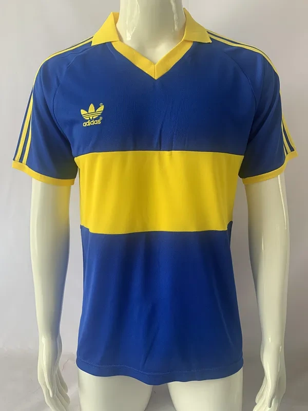 Retro Version 1985-1986 Boca Juniors Home Blue&Yellow Thailand Soccer Jersey AAA-503