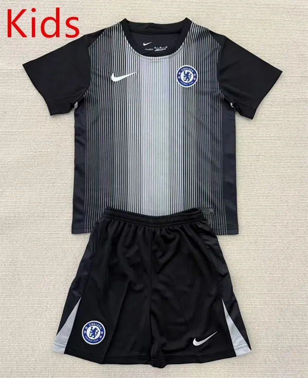 2025-2026 Chelsea Goalkeeper Black Kid/Youth Soccer Uniform-AY