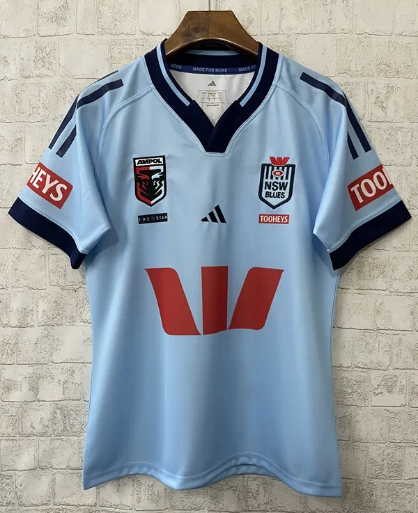 2025 NSW Blues Light Blue Thailand Rugby Jersey