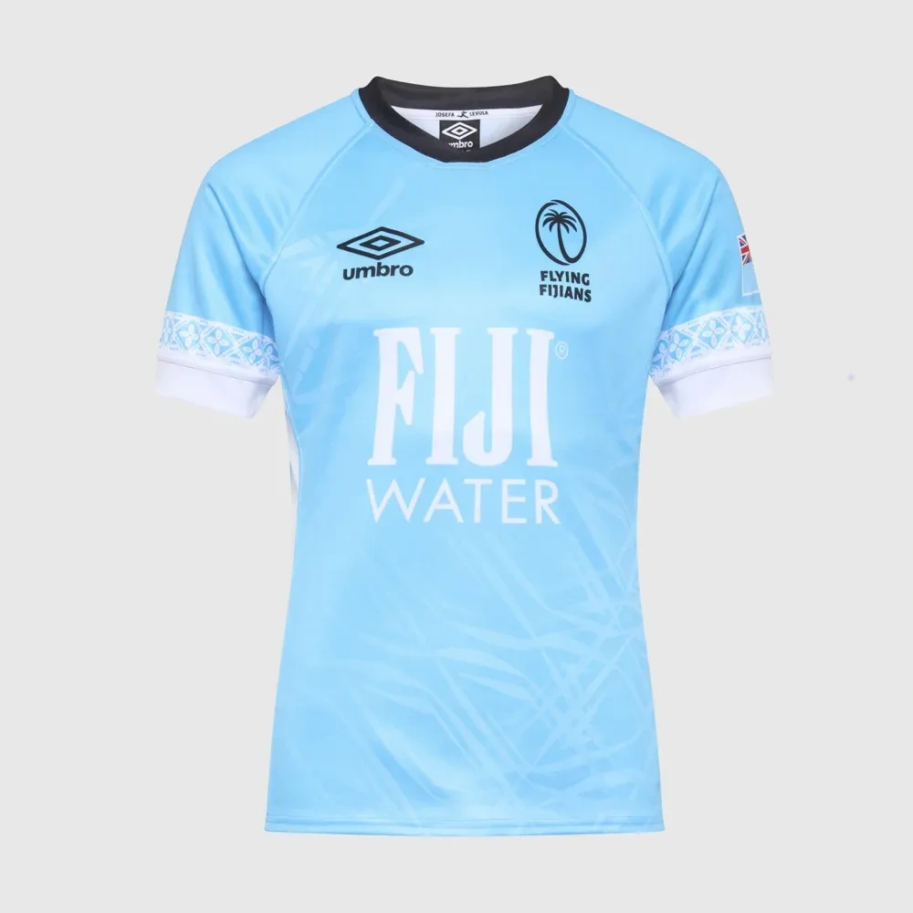 2025 Fiji Away Light Blue Thailand Rugby Shirt