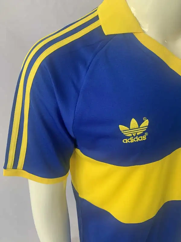 Retro Version 1985-1986 Boca Juniors Home Blue&Yellow Thailand Soccer Jersey AAA-503