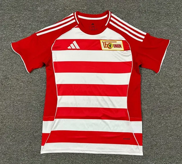 (S-4XL) 2025-2026 FC Union Berlin Home Red&White Thailand Soccer Jesrey AAA-512