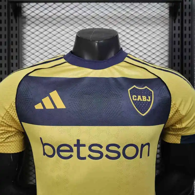 Player Version 2025-2026 Boca Juniors Away Yellow Thailand Soccer Jersey AAA-888