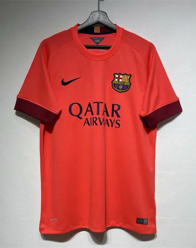 Retro Version 2014-2015 Barcelona Away Orange Thailand Soccer Jersey AAA-2483