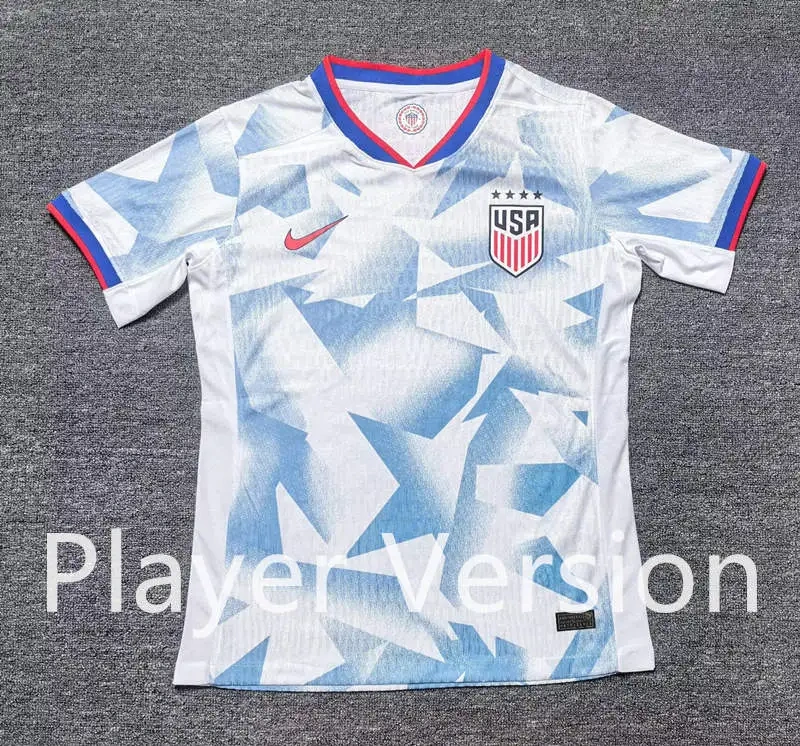 (S-3XL) Player Version 2025-2026 USA Home White Thailand Soccer Jersey AAA-4442