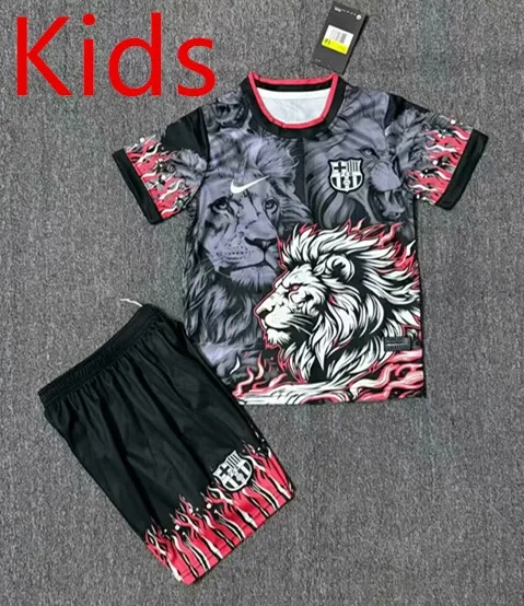 2025-2026 Lion Special Version Barcelona Gray&Black Kids/Youth Soccer Uniform-2483