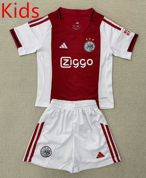 2025-2026 Ajax Home Red Kid/Youth Soccer Uniform-AY