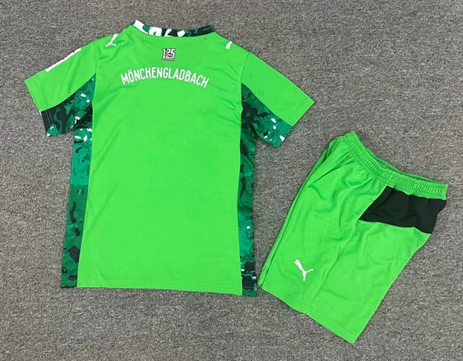 2025-2026 Borussia Mönchengladbach Away Green Kids/Youth Soccer Uniform-7809