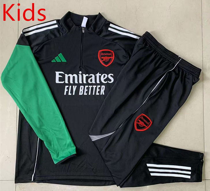 2025-2026 Arsenal Black Kids/Youth Soccer Tracksuit -815