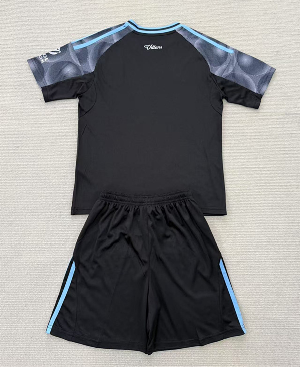 2025-2026 Aston Villa Away Black Soccer Uniform-AY