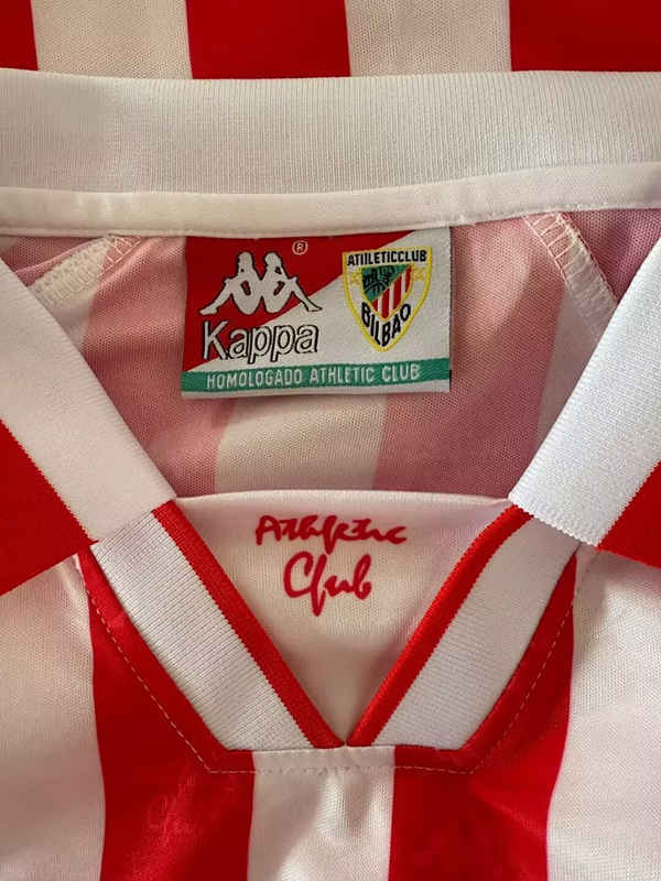Retro Version 1995-1997 Athletic Bilbao Home Red&White Thailand Soccer Jersey AAA-503