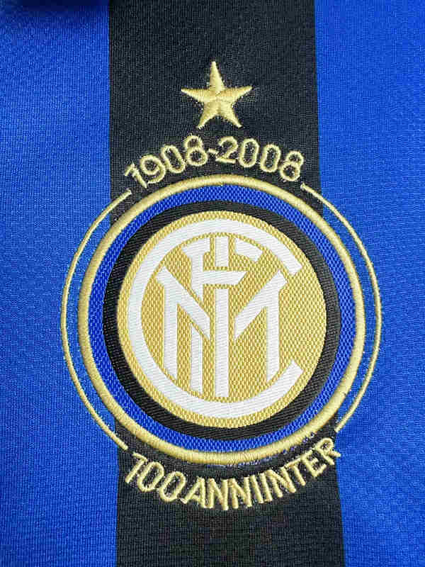 Retro Version 2007-2008 Inter Milan Home Blue&Black Thailand Soccer Jersey AAA-811