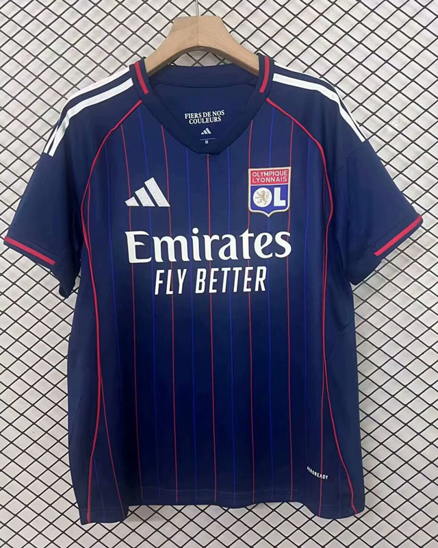 (S-4XL) 2025-2026 Olympique Lyonnais Away Royal Blue Thailand Soccer Jersey AAA-2044