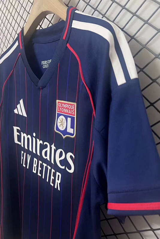 (S-4XL) 2025-2026 Olympique Lyonnais Away Royal Blue Thailand Soccer Jersey AAA-2044