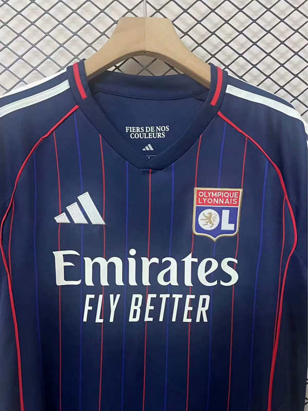 (S-4XL) 2025-2026 Olympique Lyonnais Away Royal Blue Thailand Soccer Jersey AAA-2044