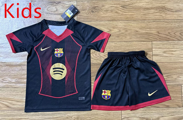 2025-2026 Barcelona Black Kids/Youth Soccer Uniform-709