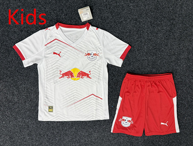 2025-2026 RB Leipzig Home White Youth/Kids Soccer Uniform-GB