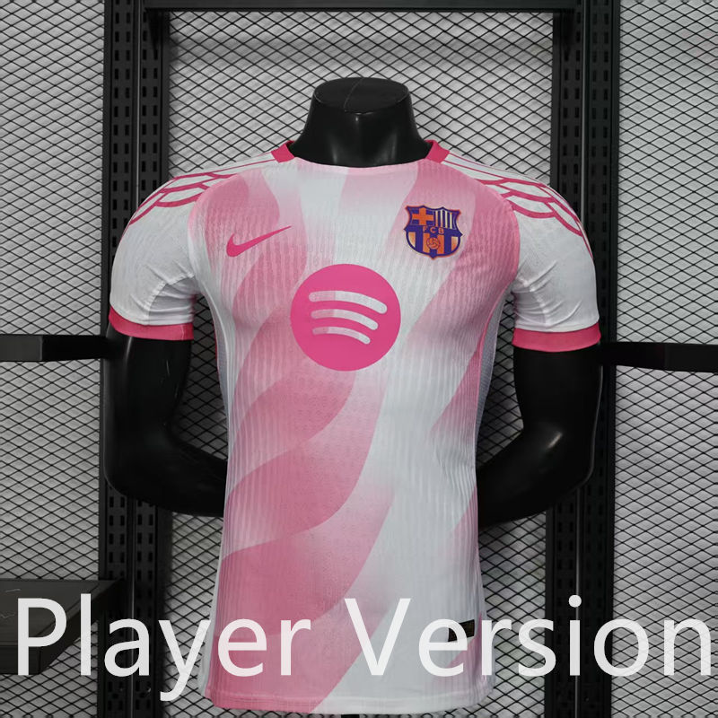 Player Version 2025-2026 Special Edition Barcelona White&Pink Thailand Soccer Jersey AAA-888