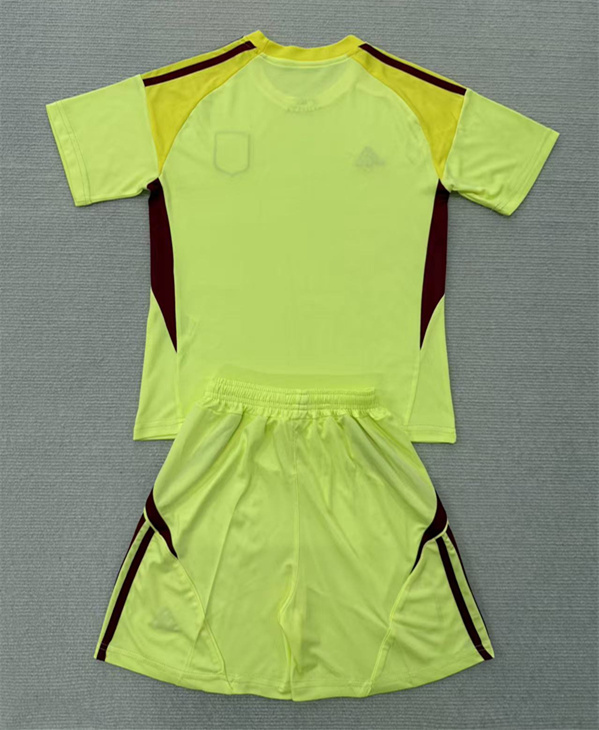 2025-2026 Aston Villa Goalkeeper Yellow Kids&Youth Soccer Uniform-AY