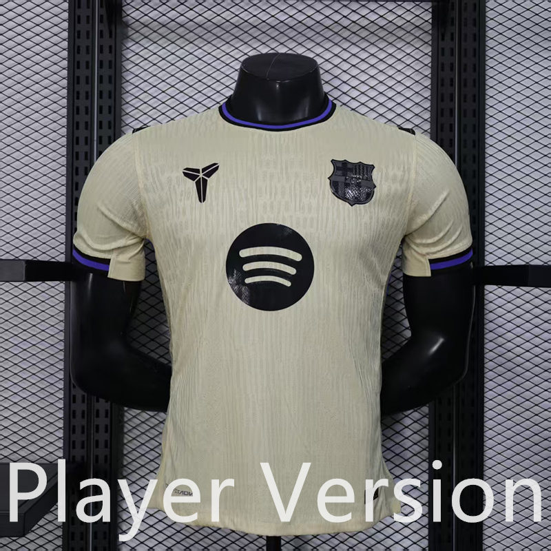 Player Version 2025-2026 Barcelona Away Yellow Thailand Soccer Jersey AAA-888