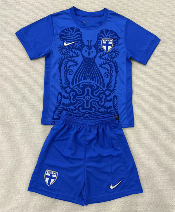 2025-2026 Finland Home Blue Soccer Uniform-AY