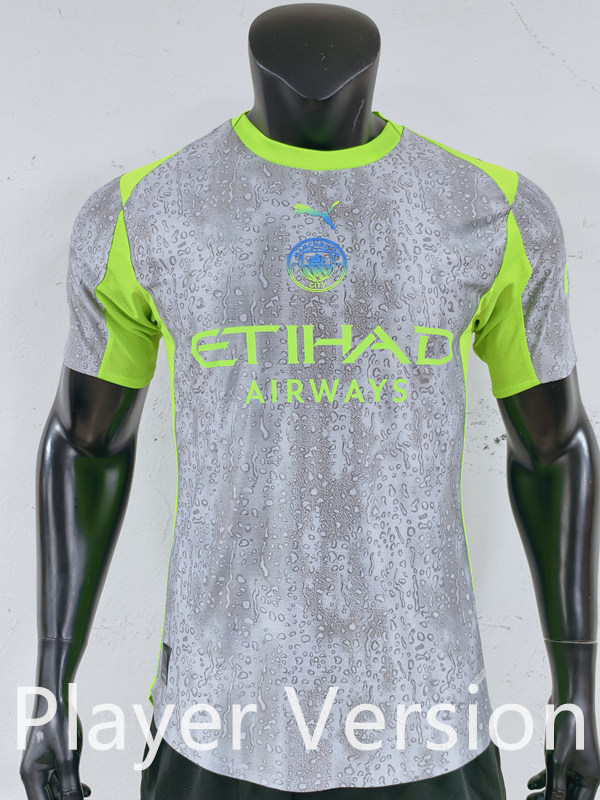 Player Version 2025-2026 Manchester City 2nd Away Grey Thailand Soccer Jersey AAA-0871