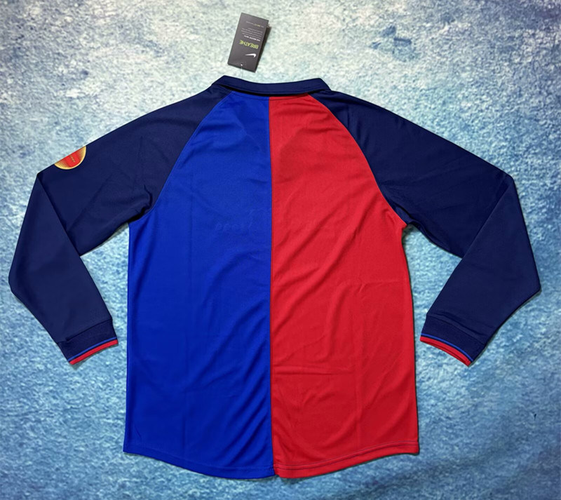 Retro Version 1899-1999 Barcelona Home Blue&Red LS Thailand Soccer Jersey AAA-9590