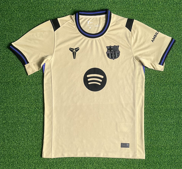 (S-4XL) 2025-2026 Correct Version Barcelona Away Yellow Thailand Soccer Jersey AAA-403