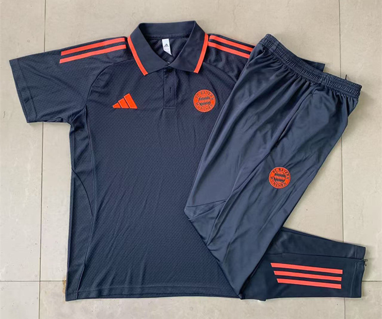 2025-2026 Bayern München Dark Grey Thailand Polo Uniform-815