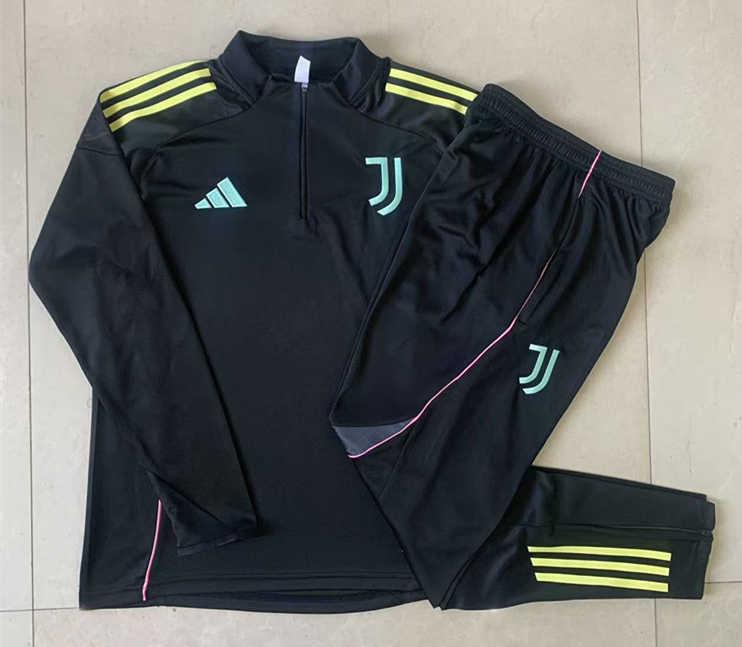 2025-2026 Juventus Black Thailand Soccer Tracksuit Uniform-815