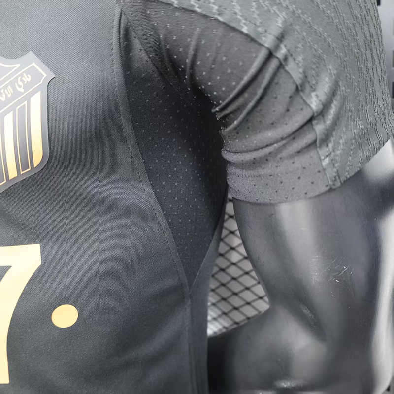 Player Version 2025-2026 Champions Commemorative Version Al-Ahli Saudi Black Thailand Soccer Jersey AAA(Gold Font)-888