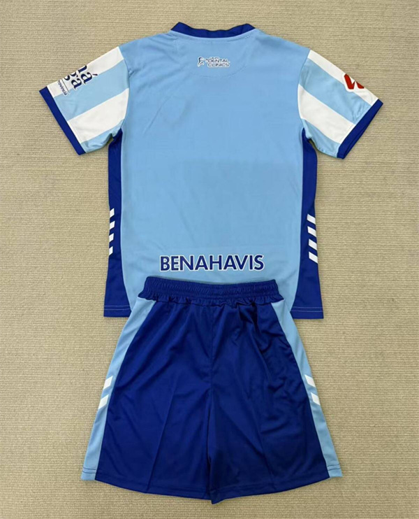 2025-2026 Málaga CF Home White&Blue Kids/Youth Soccer Uniform-AY