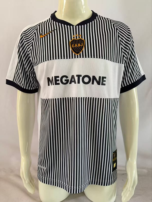 Retro Version 2006-2007 Boca Juniors Away Black&White Thailand Soccer Jersey AAA-503