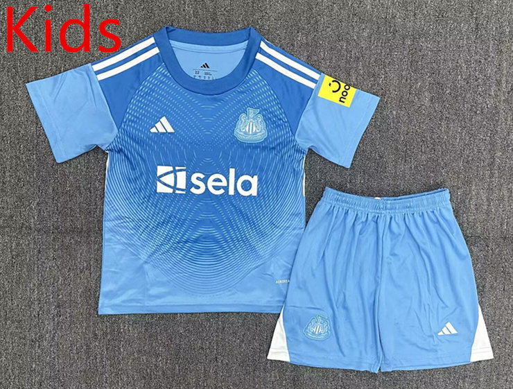 2025-2026 Newcastle United Goalkeeper Blue Kids/Youth Soccer Uniform-2353