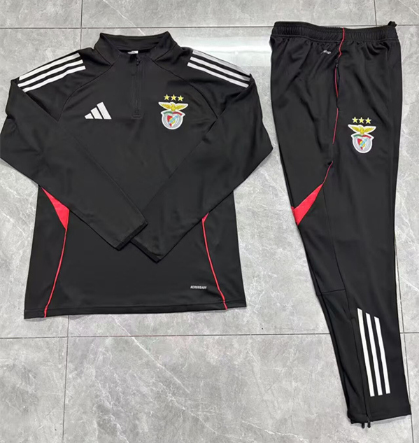 2025-2026 Benfica Black Thailand Soccer Tracksuit Uniform-411
