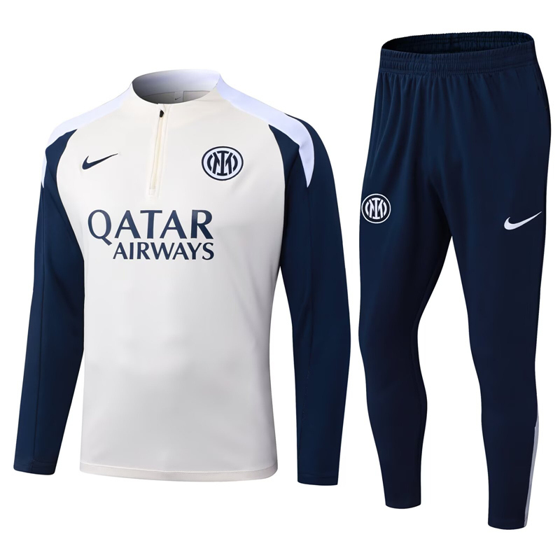 2025-2026 Inter Milan Light Yellow Thailand Soccer Tracksuit-411