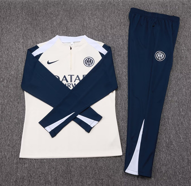 2025-2026 Inter Milan Light Yellow Thailand Soccer Tracksuit-411