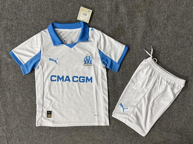 2025-2026 Olympique Marseille Home White Soccer Uniform-6748