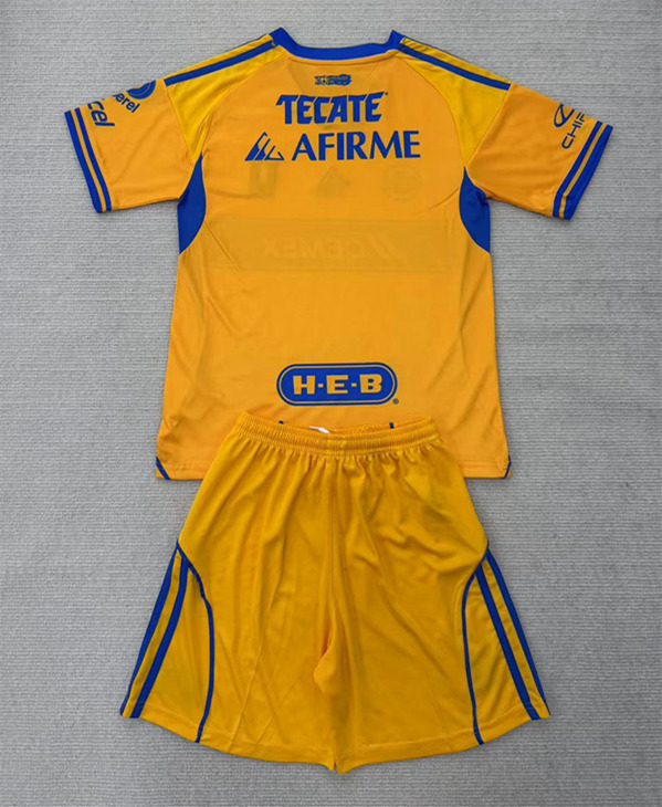 2025-2026 Tigres UANL Home Yellow Kid/Youth Soccer Uniform-AY